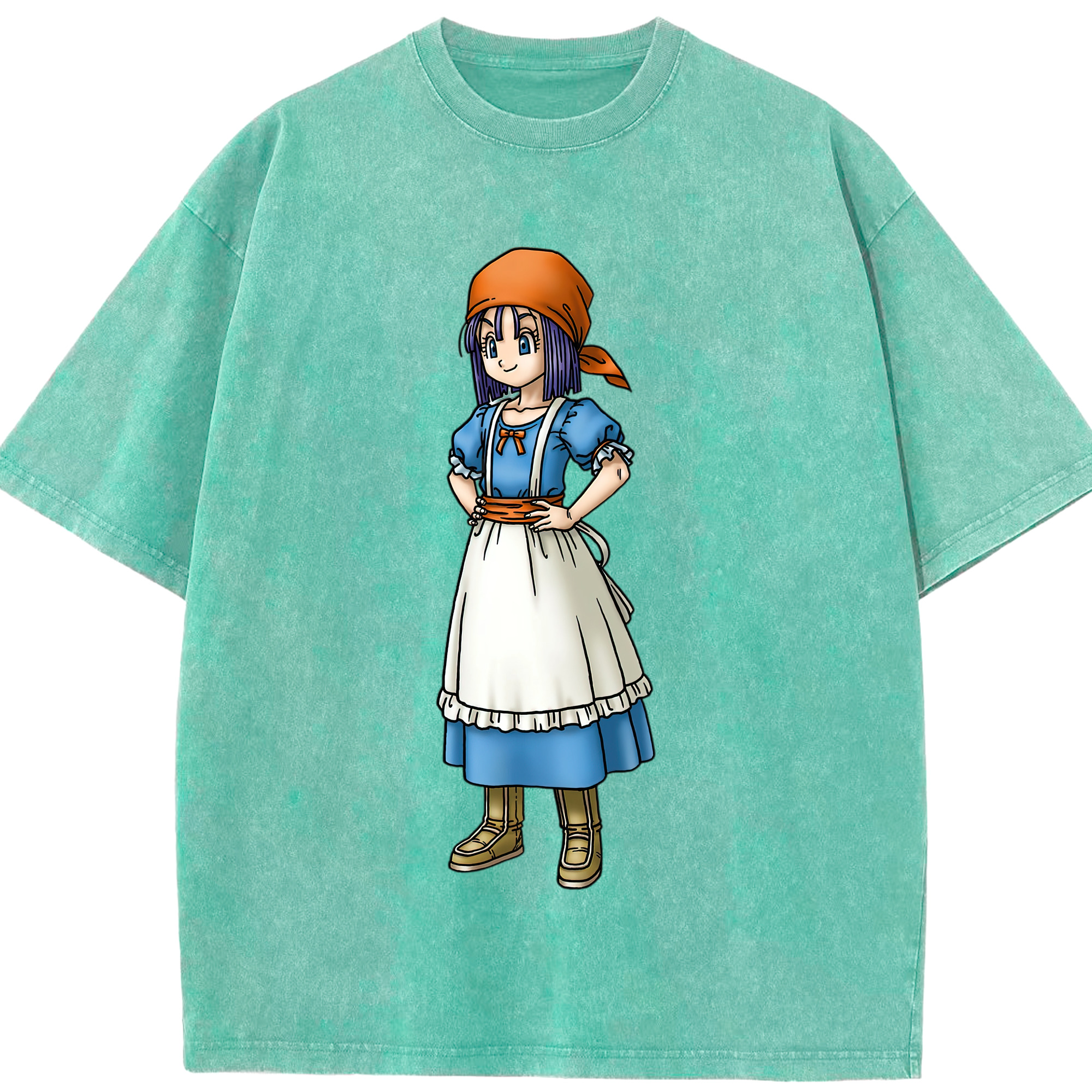 （画像用） ドラゴンクエスト Doragon Kuesuto Dragon Quest 綿100% ヴィンテージ風 半袖Tシャツ（フロントプリント）